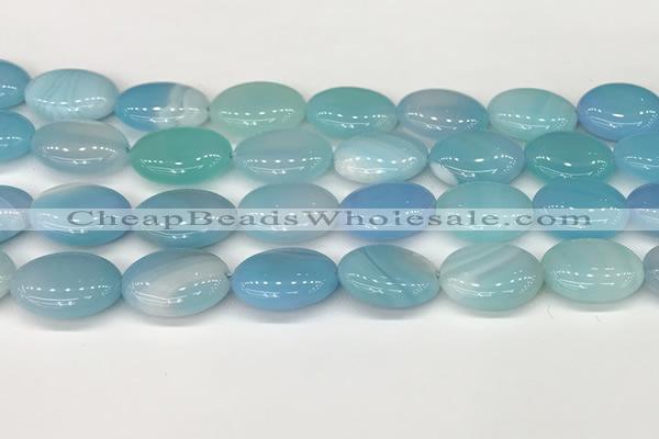 CAA4673 15.5 inches 15*20mm oval banded agate beads wholesale