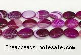 CAA4679 15.5 inches 18*25mm oval banded agate beads wholesale