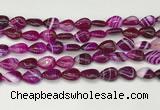 CAA4688 15.5 inches 10*14mm flat teardrop banded agate beads wholesale