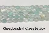 CAA4690 15.5 inches 10*14mm flat teardrop banded agate beads wholesale