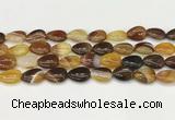 CAA4694 15.5 inches 12*16mm flat teardrop banded agate beads wholesale