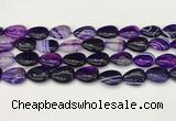 CAA4695 15.5 inches 12*16mm flat teardrop banded agate beads wholesale