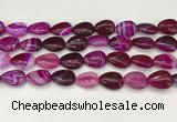 CAA4696 15.5 inches 12*16mm flat teardrop banded agate beads wholesale