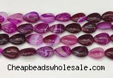 CAA4704 15.5 inches 13*18mm flat teardrop banded agate beads wholesale