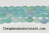 CAA4706 15.5 inches 13*18mm flat teardrop banded agate beads wholesale