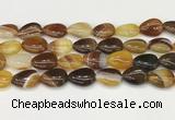 CAA4710 15.5 inches 15*20mm flat teardrop banded agate beads wholesale