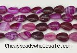 CAA4712 15.5 inches 15*20mm flat teardrop banded agate beads wholesale