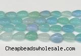 CAA4714 15.5 inches 15*20mm flat teardrop banded agate beads wholesale