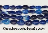 CAA4715 15.5 inches 15*20mm flat teardrop banded agate beads wholesale