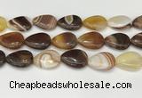 CAA4718 15.5 inches 18*25mm flat teardrop banded agate beads wholesale