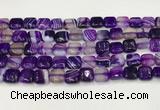 CAA4727 15.5 inches 10*10mm square banded agate beads wholesale