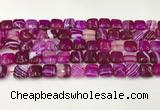 CAA4728 15.5 inches 10*10mm square banded agate beads wholesale