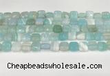 CAA4730 15.5 inches 10*10mm square banded agate beads wholesale