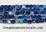 CAA4731 15.5 inches 10*10mm square banded agate beads wholesale