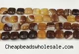 CAA4734 15.5 inches 12*12mm square banded agate beads wholesale