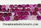 CAA4736 15.5 inches 12*12mm square banded agate beads wholesale