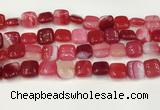 CAA4737 15.5 inches 12*12mm square banded agate beads wholesale