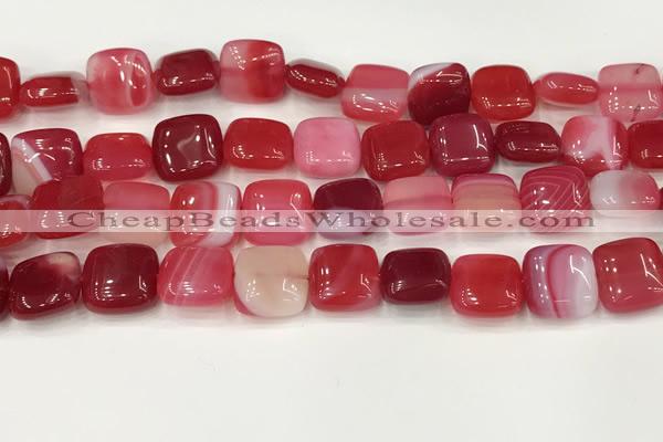 CAA4737 15.5 inches 12*12mm square banded agate beads wholesale