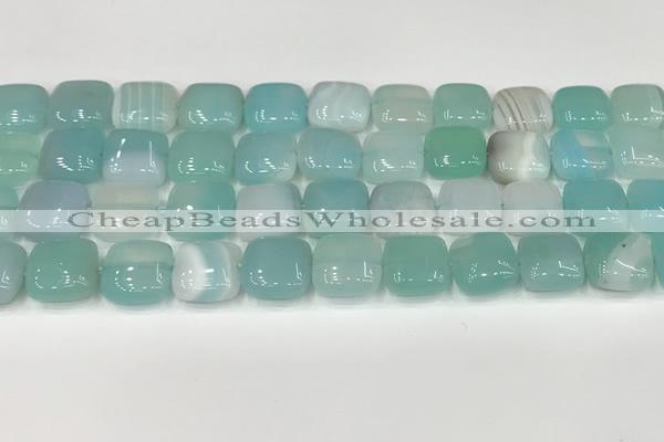 CAA4738 15.5 inches 12*12mm square banded agate beads wholesale