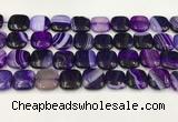 CAA4742 15.5 inches 14*14mm square banded agate beads wholesale