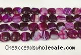 CAA4743 15.5 inches 14*14mm square banded agate beads wholesale