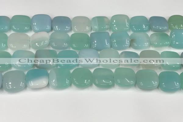 CAA4745 15.5 inches 14*14mm square banded agate beads wholesale