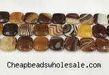 CAA4757 15.5 inches 18*18mm square banded agate beads wholesale