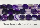 CAA4758 15.5 inches 18*18mm square banded agate beads wholesale