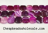 CAA4759 15.5 inches 18*18mm square banded agate beads wholesale