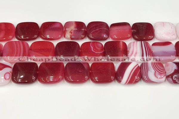 CAA4768 15.5 inches 20*20mm square banded agate beads wholesale