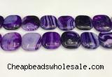 CAA4774 15.5 inches 25*25mm square banded agate beads wholesale