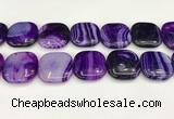 CAA4782 15.5 inches 30*30mm square banded agate beads wholesale