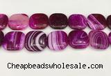 CAA4783 15.5 inches 30*30mm square banded agate beads wholesale