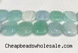 CAA4785 15.5 inches 30*30mm square banded agate beads wholesale