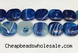 CAA4786 15.5 inches 30*30mm square banded agate beads wholesale