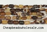 CAA4789 15.5 inches 10*14mm rectangle banded agate beads wholesale