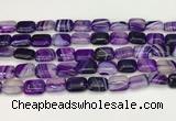 CAA4790 15.5 inches 10*14mm rectangle banded agate beads wholesale