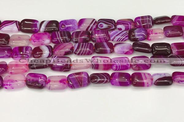 CAA4791 15.5 inches 10*14mm rectangle banded agate beads wholesale