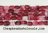 CAA4792 15.5 inches 10*14mm rectangle banded agate beads wholesale