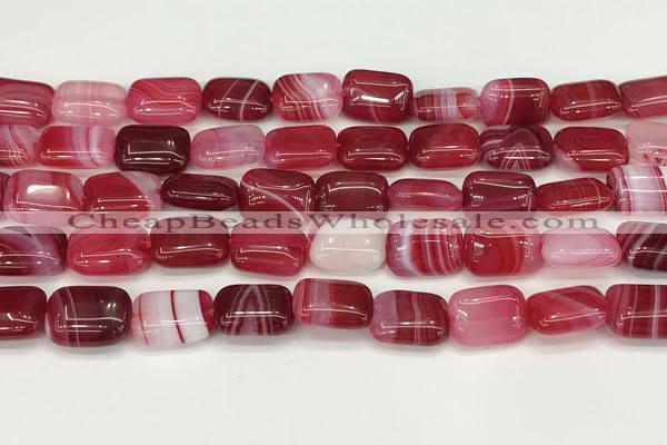 CAA4792 15.5 inches 10*14mm rectangle banded agate beads wholesale