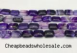 CAA4798 15.5 inches 12*16mm rectangle banded agate beads wholesale