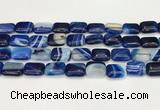 CAA4802 15.5 inches 12*16mm rectangle banded agate beads wholesale