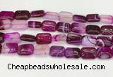 CAA4807 15.5 inches 13*18mm rectangle banded agate beads wholesale