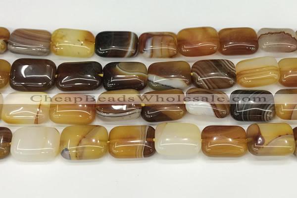 CAA4813 15.5 inches 15*20mm rectangle banded agate beads wholesale