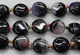 CAA493 15.5 inches 12mm flat round agate druzy geode beads