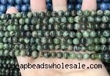 CAA4964 15.5 inches 4mm round green dendritic agate beads