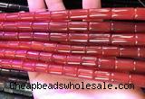 CAA4997 15.5 inches 8*12mm tube red agate beads wholesale