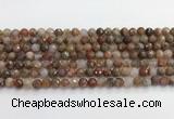 CAA5010 15.5 inches 6mm faceted round flower agate beads