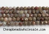 CAA5012 15.5 inches 10mm faceted round flower agate beads