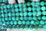 CAA5022 15.5 inches 8mm round green dragon veins agate beads